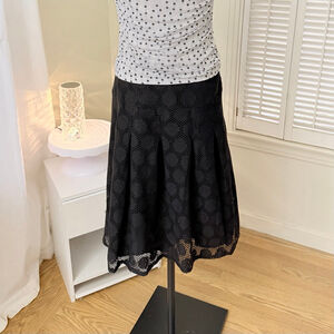 Sport Collection Black Crochet Style A-Line Skirt S